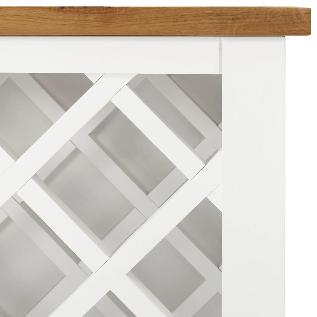 Wine Cabinet 80x32x80 cm Solid Oak Wood - OLBRIT