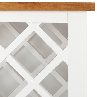 Wine Cabinet 80x32x80 cm Solid Oak Wood - OLBRIT