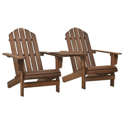 Garden Adirondack Chair Solid Fir Wood Brown - OLBRIT