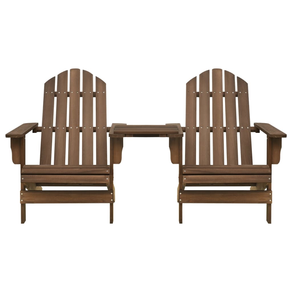 Garden Adirondack Chair Solid Fir Wood Brown - OLBRIT