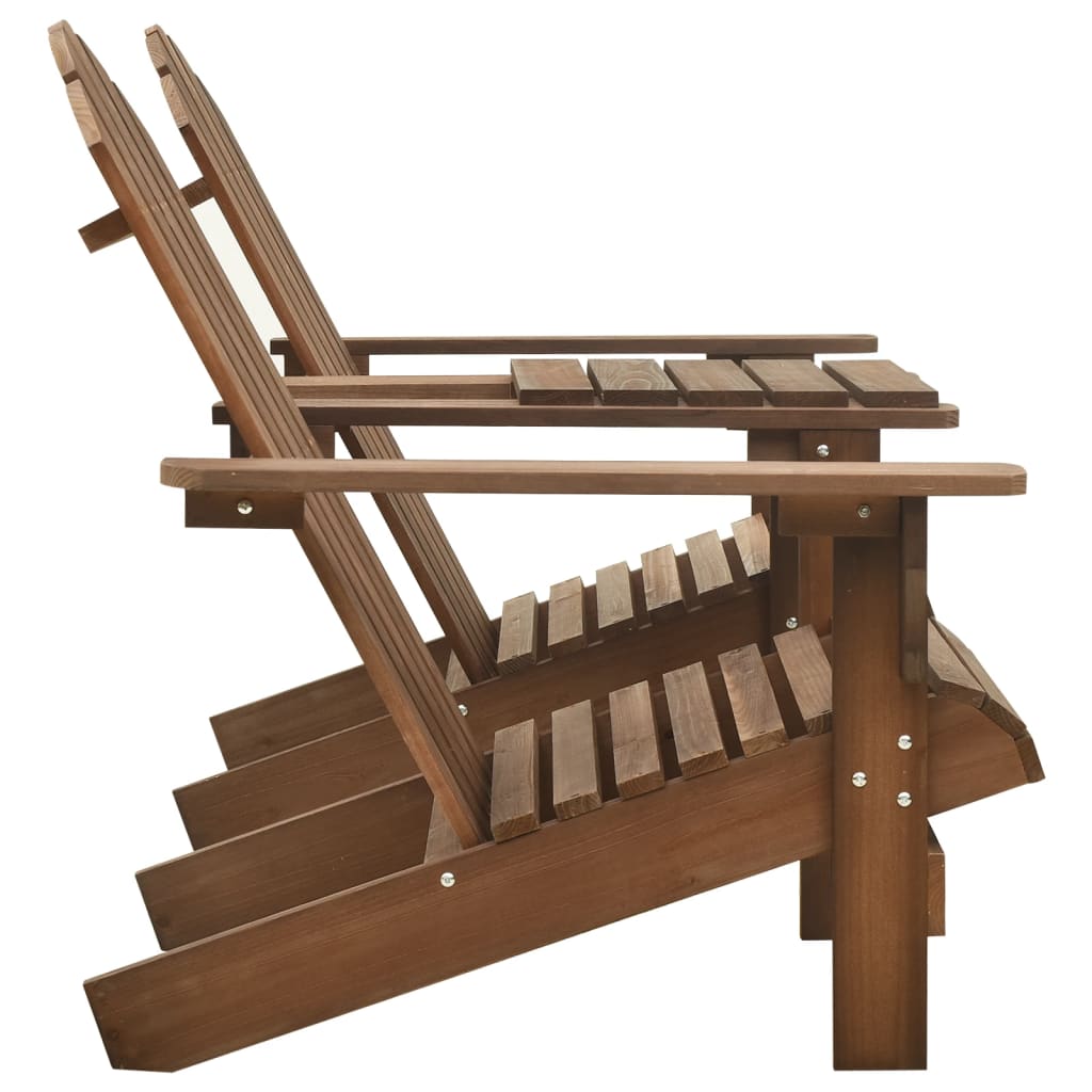 Garden Adirondack Chair Solid Fir Wood Brown - OLBRIT