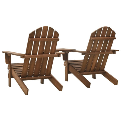 Garden Adirondack Chair Solid Fir Wood Brown - OLBRIT