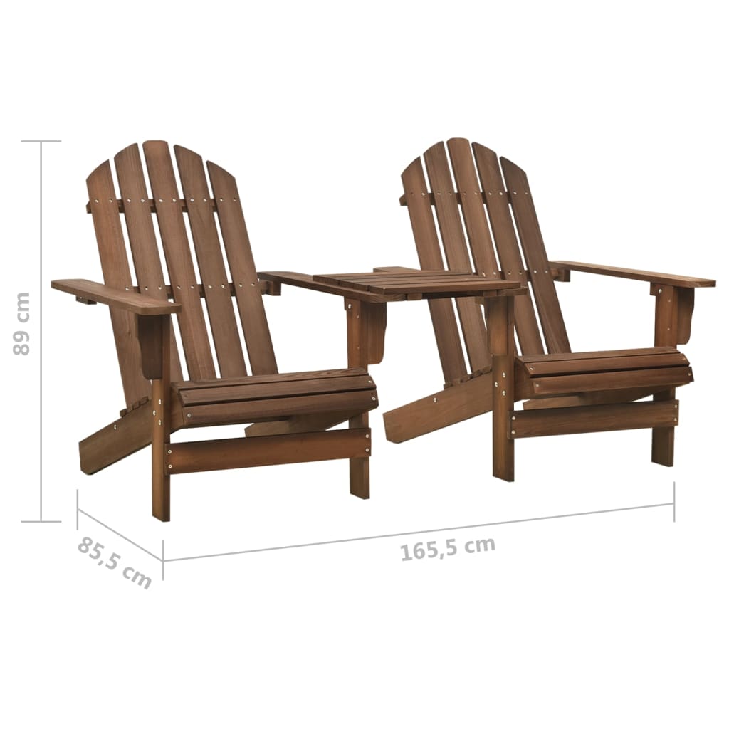 Garden Adirondack Chair Solid Fir Wood Brown - OLBRIT