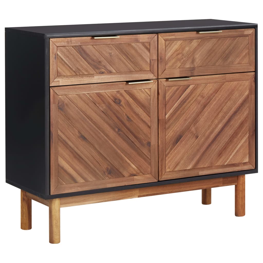 Sideboard 90x33.5x75 cm Solid Acacia Wood and MDF - OLBRIT