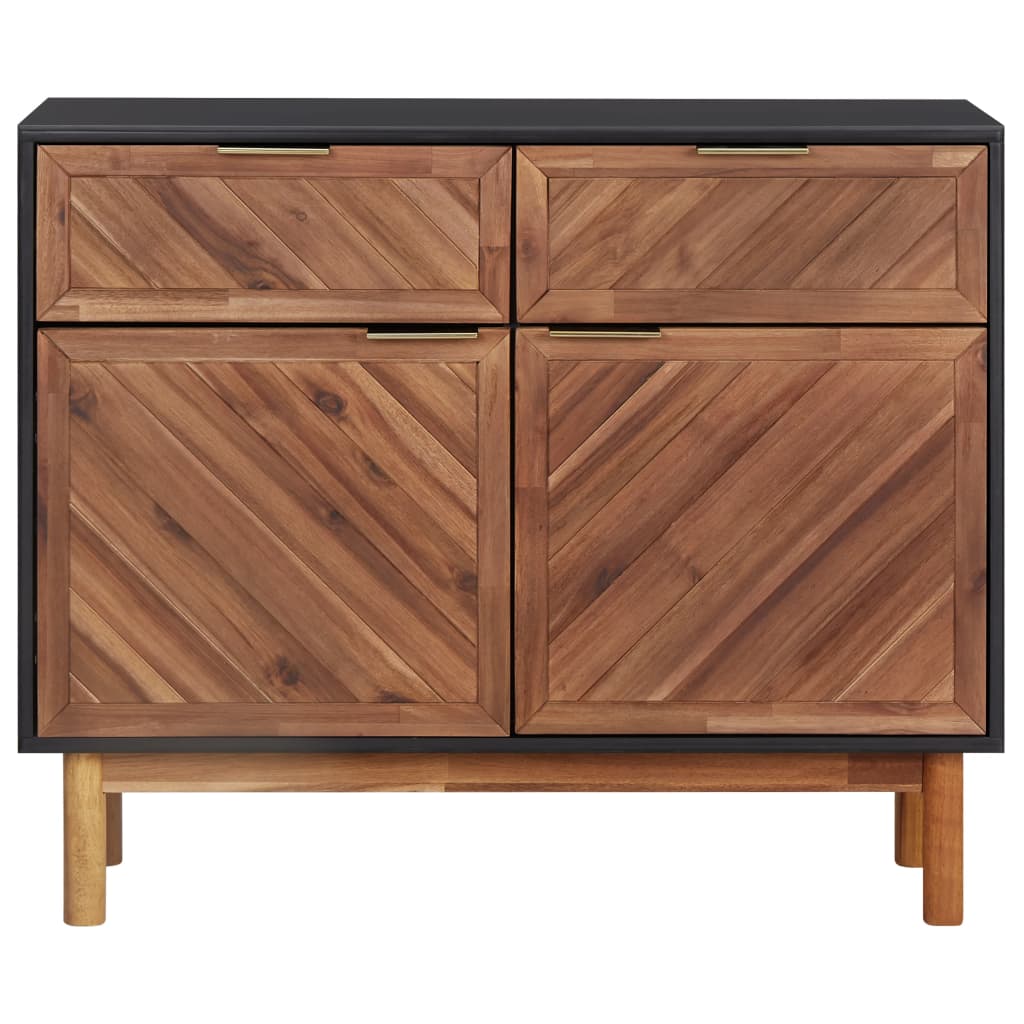 Sideboard 90x33.5x75 cm Solid Acacia Wood and MDF - OLBRIT