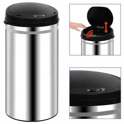 Automatic Sensor Dustbin 50 L Stainless Steel - OLBRIT