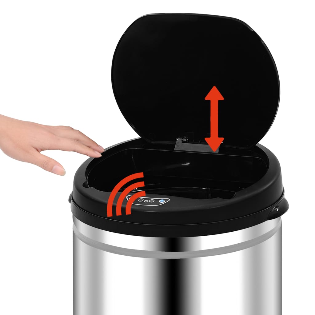 Automatic Sensor Dustbin 50 L Stainless Steel - OLBRIT