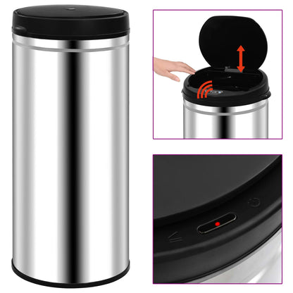 Automatic Sensor Dustbin 80 L Stainless Steel - OLBRIT