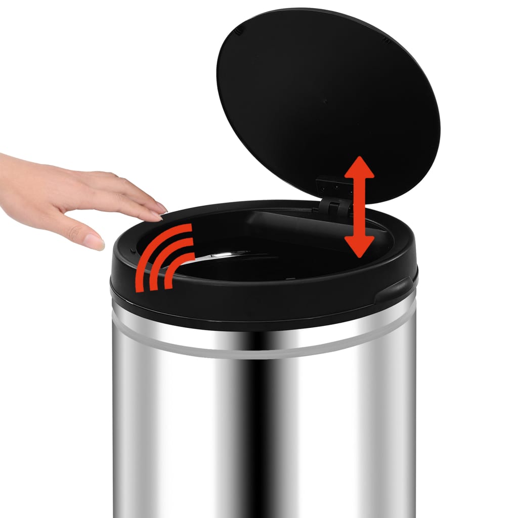 Automatic Sensor Dustbin 80 L Stainless Steel - OLBRIT