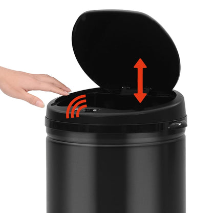 Automatic Sensor Dustbin 50 L Carbon Steel Black - OLBRIT