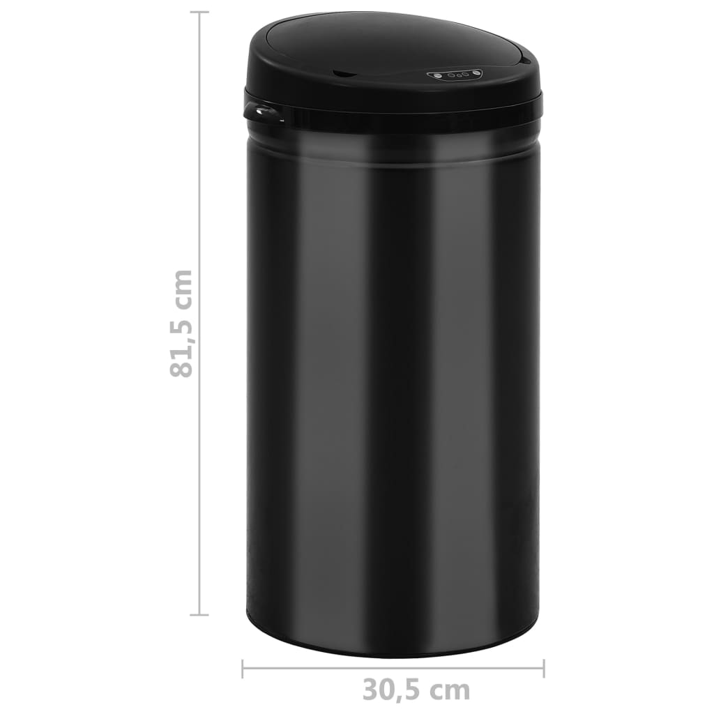 Automatic Sensor Dustbin 50 L Carbon Steel Black - OLBRIT