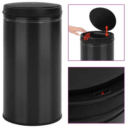 Automatic Sensor Dustbin 60 L Carbon Steel Black - OLBRIT