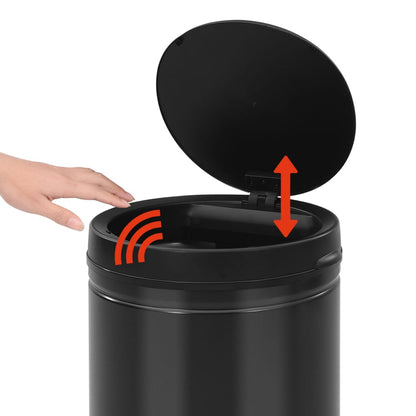 Automatic Sensor Dustbin 60 L Carbon Steel Black - OLBRIT
