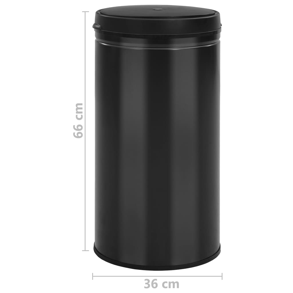 Automatic Sensor Dustbin 60 L Carbon Steel Black - OLBRIT