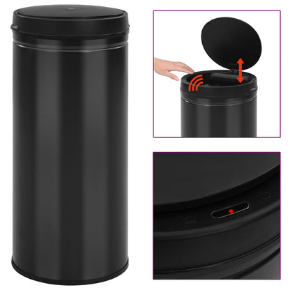Automatic Sensor Dustbin 80 L Carbon Steel Black - OLBRIT