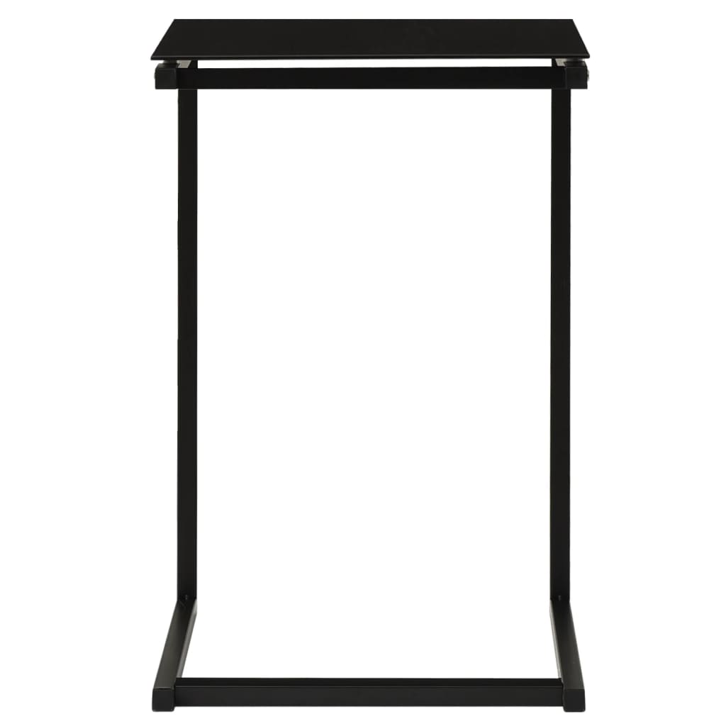 Side Table Black 40x40x60 cm Tempered Glass - OLBRIT