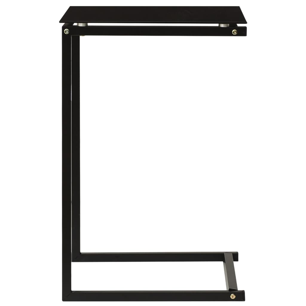 Side Table Black 40x40x60 cm Tempered Glass - OLBRIT