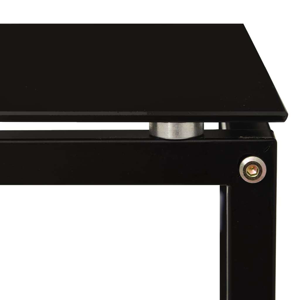 Side Table Black 40x40x60 cm Tempered Glass - OLBRIT