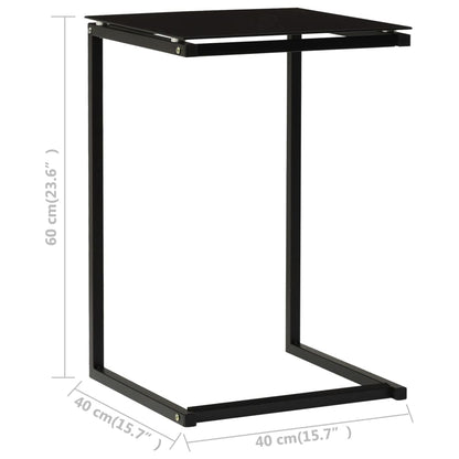 Side Table Black 40x40x60 cm Tempered Glass - OLBRIT