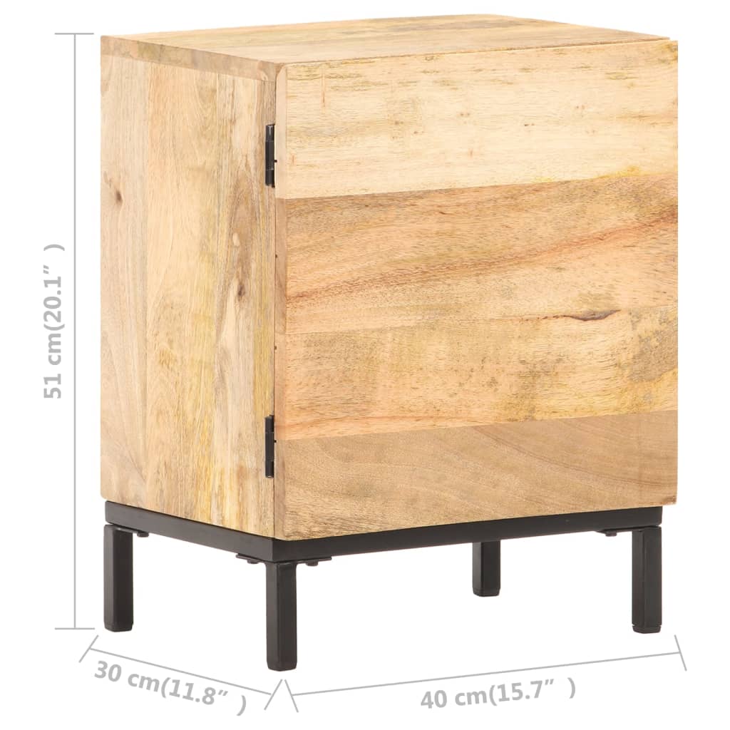 Bedside Cabinet 40x30x51 cm Solid Mango Wood - OLBRIT