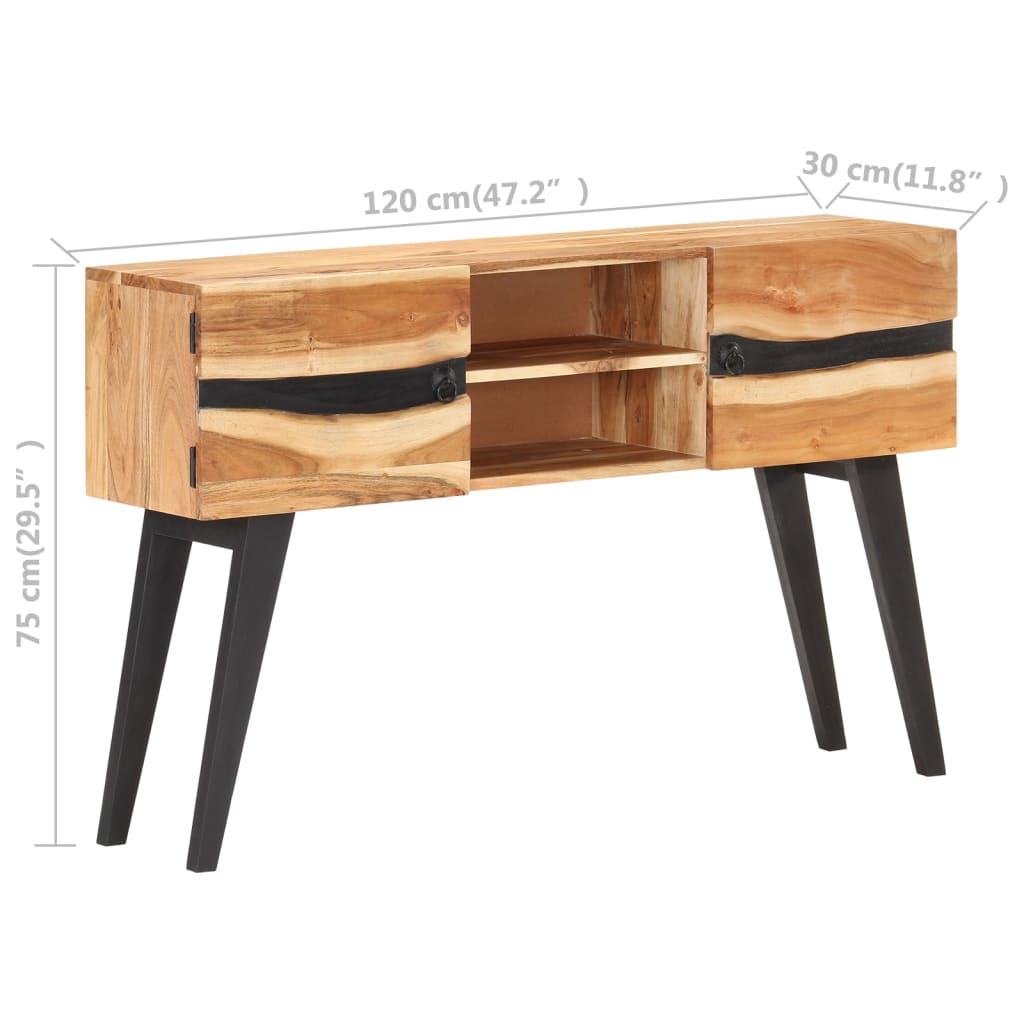 Sideboard 120x30x75 cm Solid Acacia Wood - OLBRIT