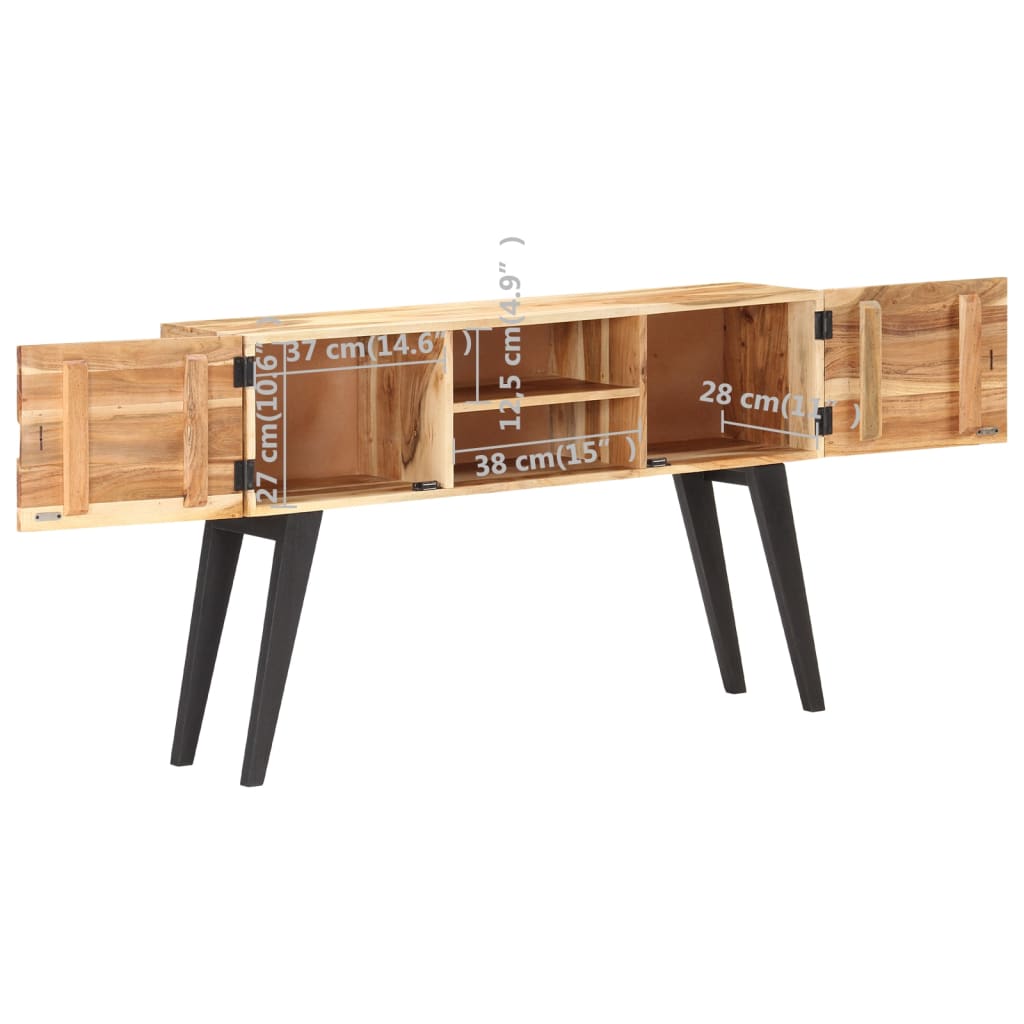 Sideboard 120x30x75 cm Solid Acacia Wood - OLBRIT