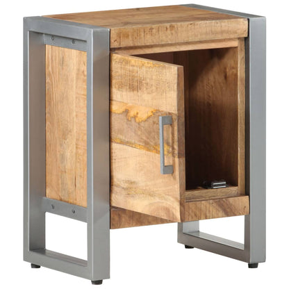 Bedside Cabinet 40x30x50 cm Rough Mango Wood - OLBRIT