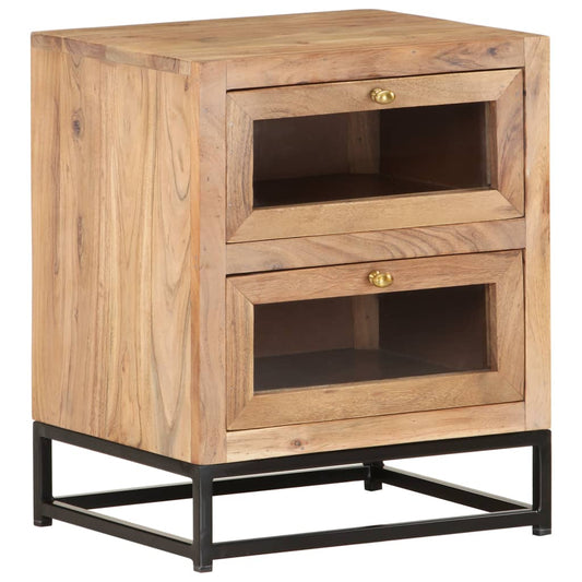 Bedside Cabinet 40x30x50 cm Solid Acacia Wood - OLBRIT