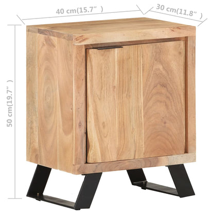 Bedside Cabinet 40x30x50 cm Solid Acacia Wood with Live Edges - OLBRIT