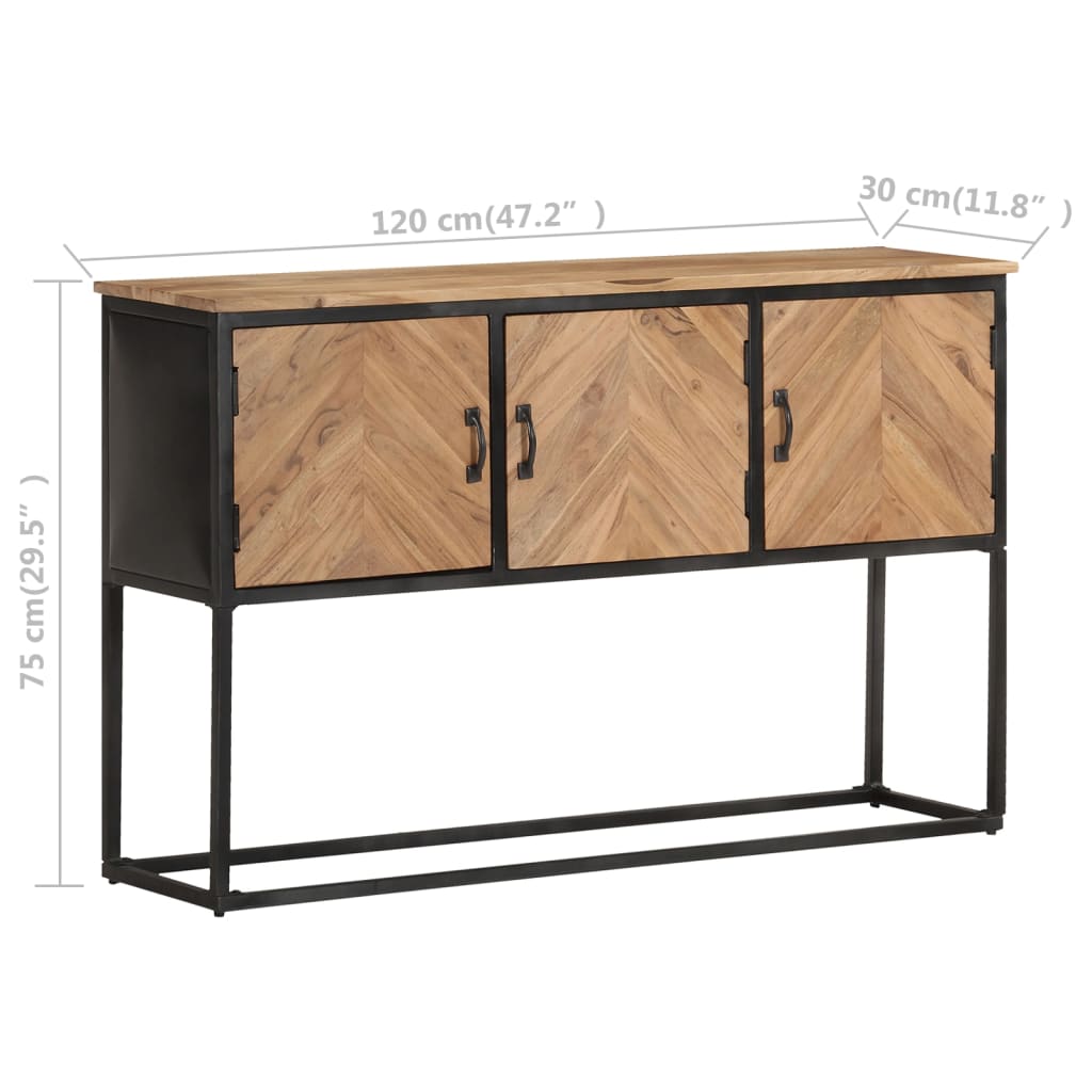 Sideboard 120x30x75 cm Solid Acacia Wood - OLBRIT