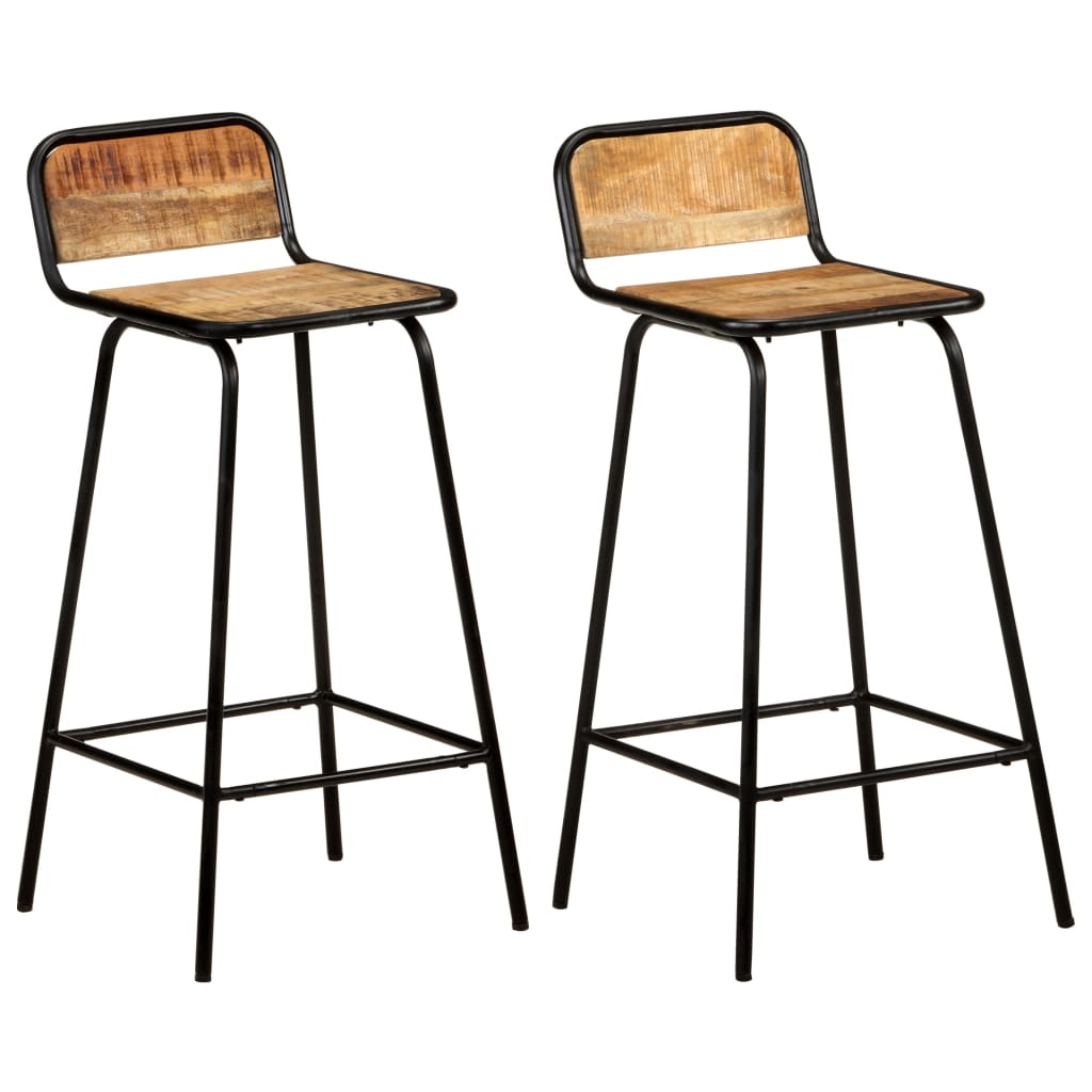 Bar Chairs 2 pcs Solid Mango Wood - OLBRIT