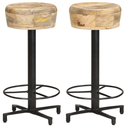 Bar Stools 2 pcs 66 cm Solid Mango Wood - OLBRIT