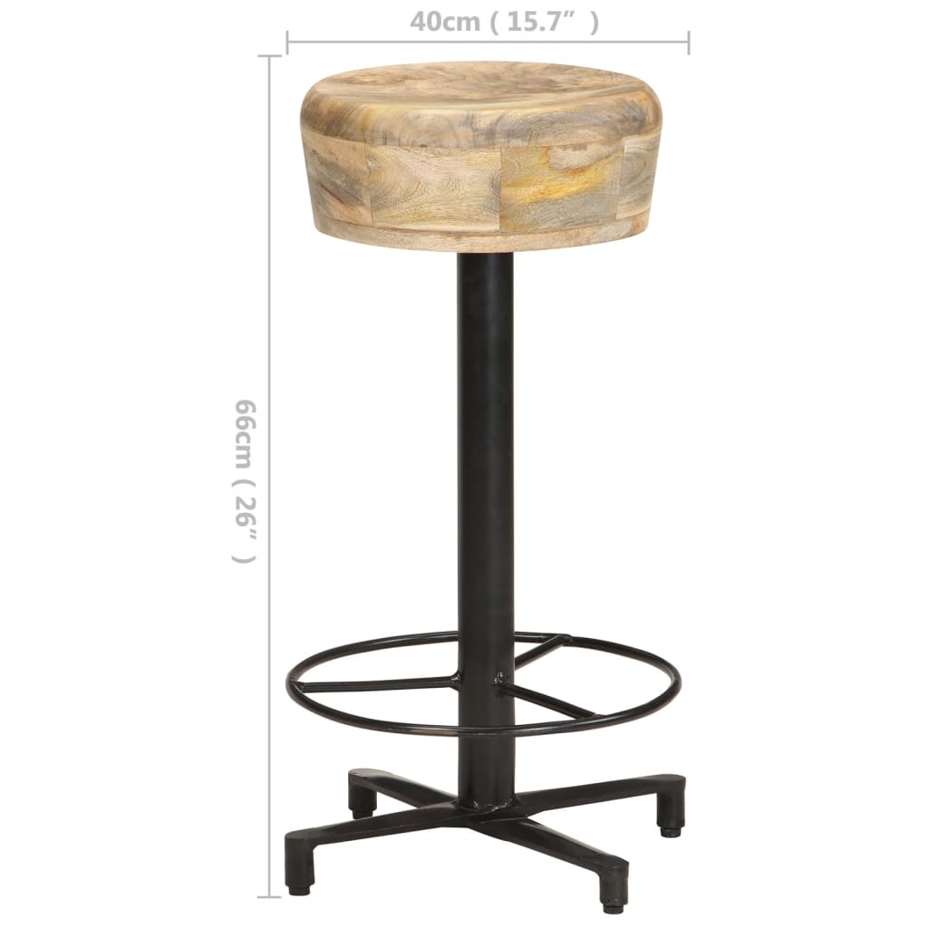 Bar Stools 2 pcs 66 cm Solid Mango Wood - OLBRIT