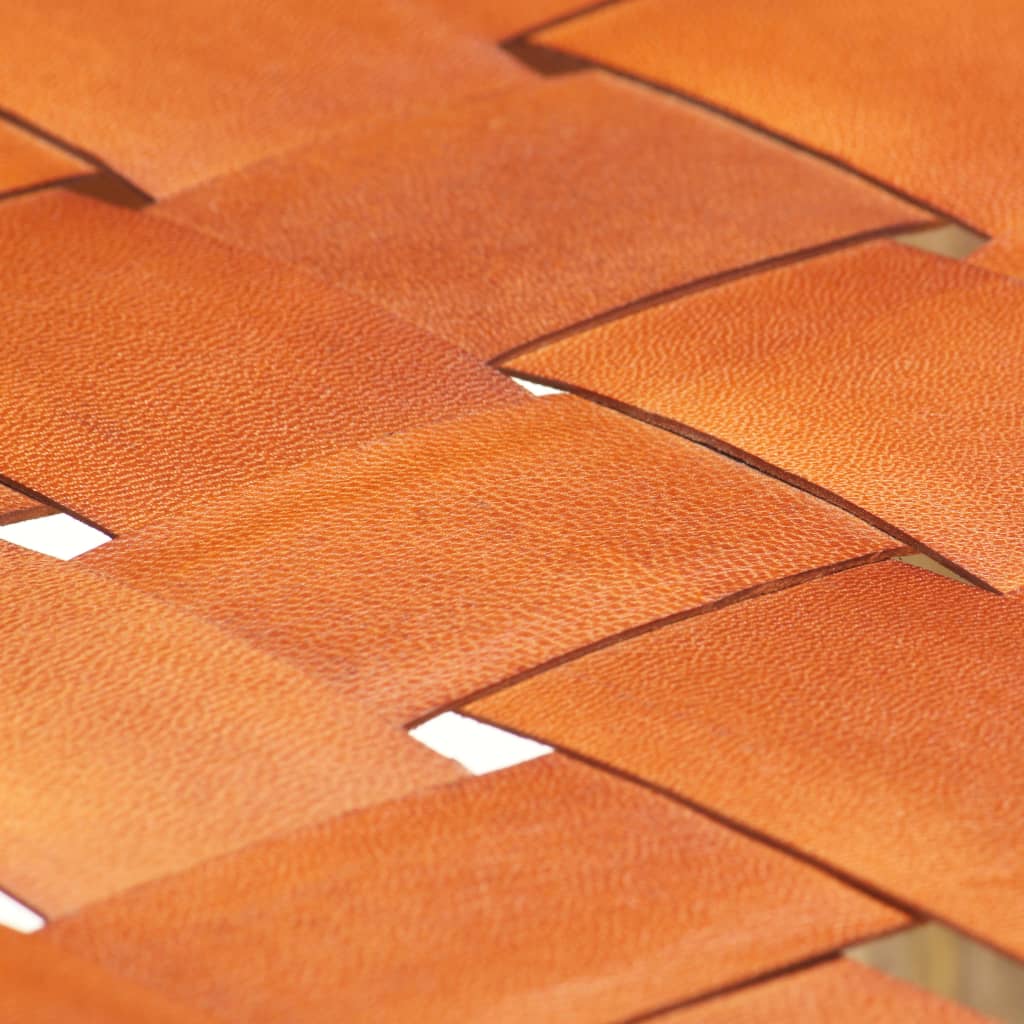 Bar Stools 2 pcs Brown Real Leather 75 cm - OLBRIT