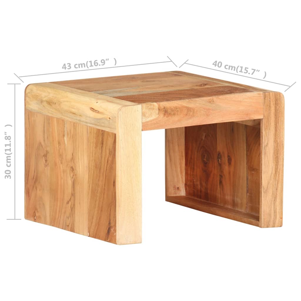 Side Table 43x40x30 cm Solid Acacia Wood - OLBRIT