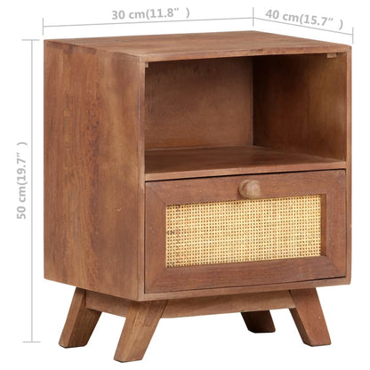 Bedside Cabinet 40x30x50 cm Solid Mango Wood - OLBRIT