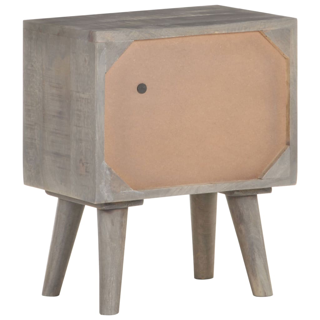 Bedside Cabinet Grey 40x30x50 cm Solid Rough Mango Wood - OLBRIT