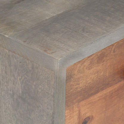 Bedside Cabinet Grey 40x30x50 cm Solid Rough Mango Wood - OLBRIT