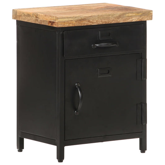 Bedside Cabinet 40x30x52 cm Rough Mango Wood - OLBRIT