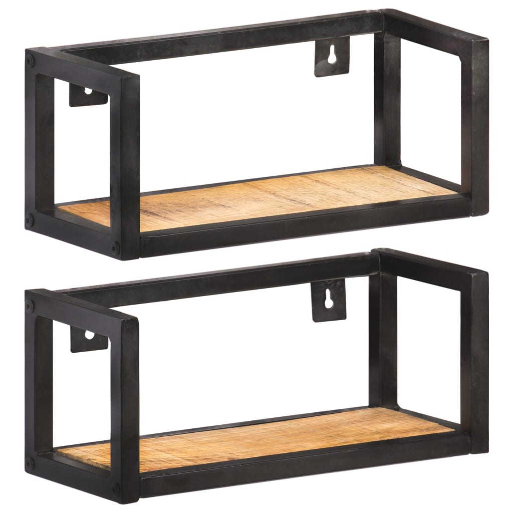 Wall Shelves 2 pcs 40 cm Rough Mango Wood - OLBRIT