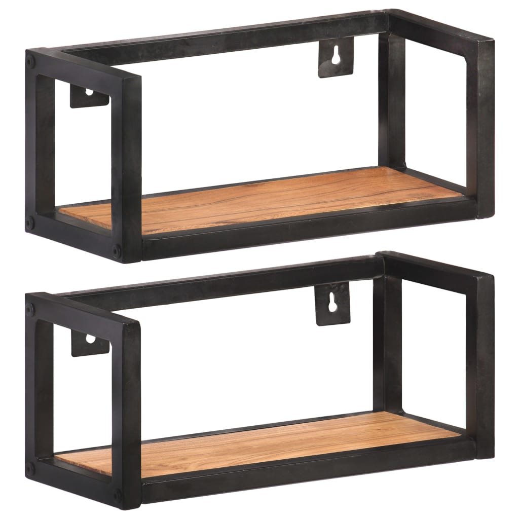 Wall Shelves 2 pcs 40 cm Solid Acacia Wood - OLBRIT