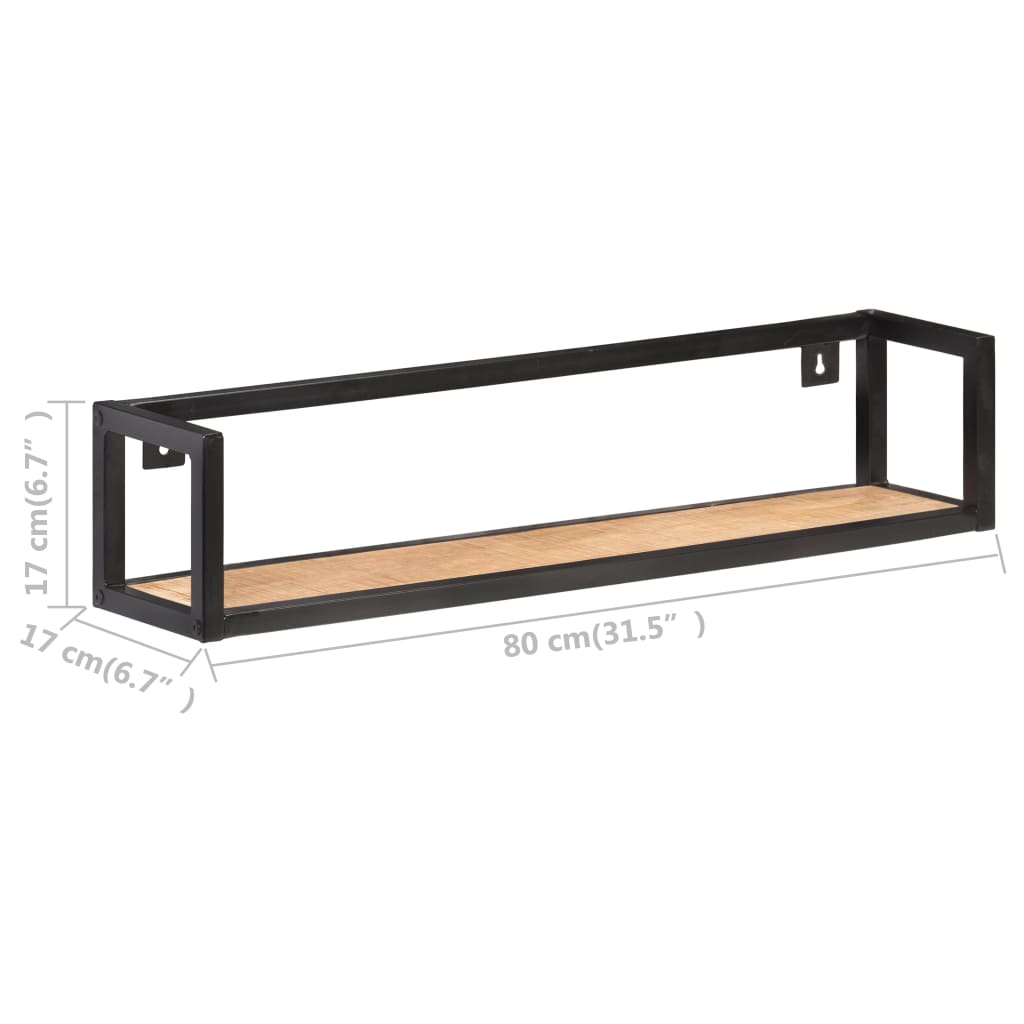 Wall Shelves 2 pcs 80 cm Rough Mango Wood - OLBRIT