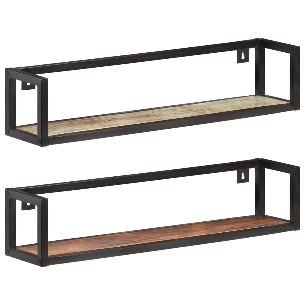 Wall Shelves 2 pcs 80 cm Solid Reclaimed Wood - OLBRIT