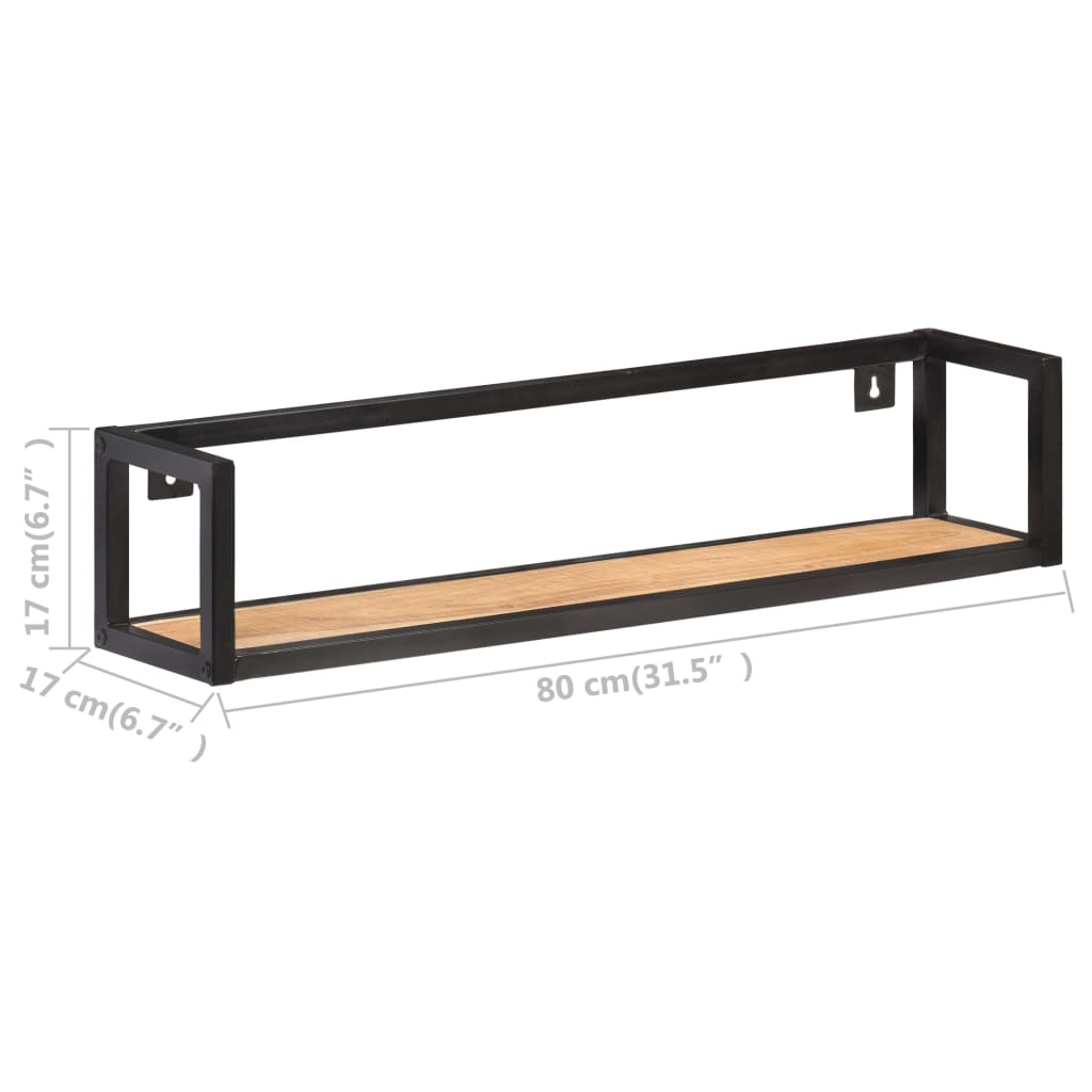 Wall Shelves 2 pcs 80 cm Solid Acacia Wood - OLBRIT