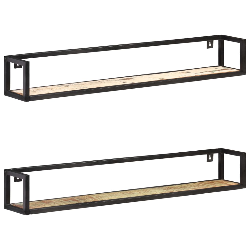 Wall Shelves 2 pcs 120 cm Solid Reclaimed Wood - OLBRIT