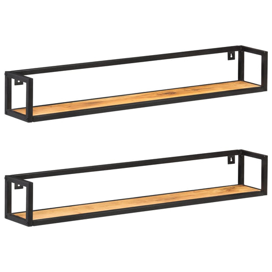 Wall Shelves 2 pcs 120 cm Solid Acacia Wood - OLBRIT