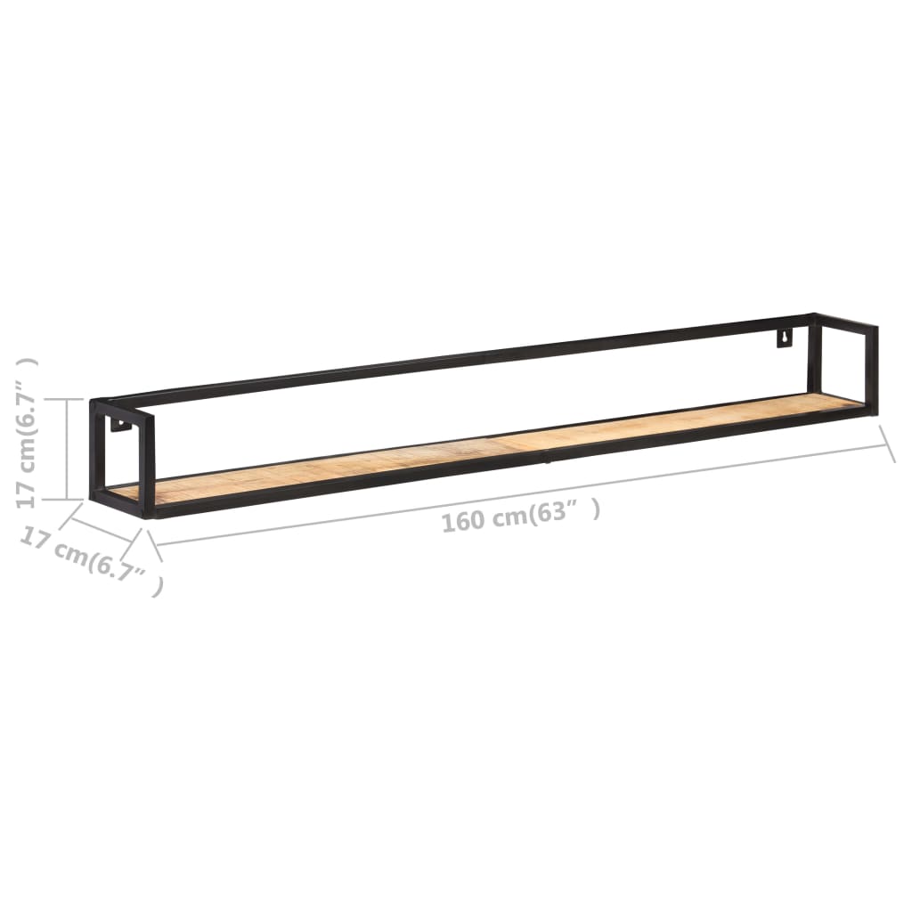 Wall Shelves 2 pcs 160 cm Rough Mango Wood - OLBRIT