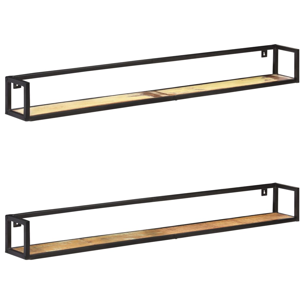 Wall Shelves 2 pcs 160 cm Solid Reclaimed Wood - OLBRIT