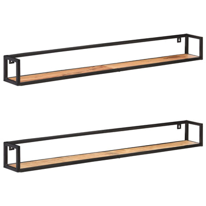Wall Shelves 2 pcs 160 cm Solid Acacia Wood - OLBRIT