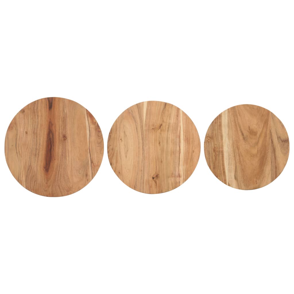 Side Tables 3 pcs Solid Acacia Wood - OLBRIT